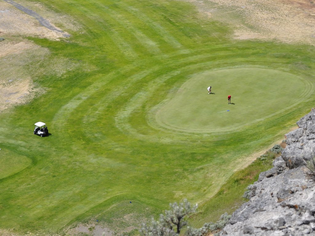Hole 1 green from above